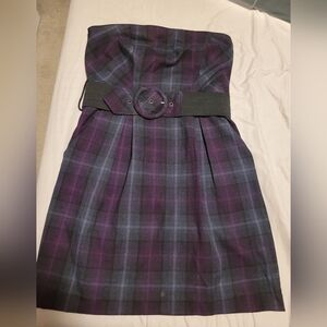 3/$27 Dynamite plaid strapless dress